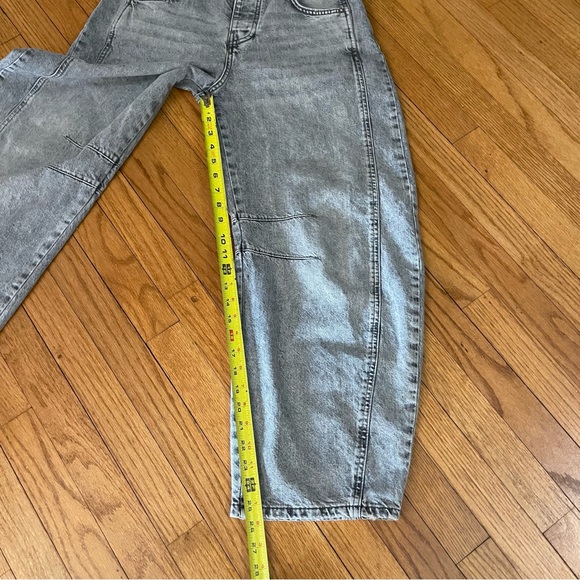 Free People We The Free Good Luck Mid Rise Barrel Jeans Size 26 Archive Gray - Picture 4 of 13